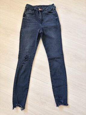 H&M Black Distressed Super Skinny Jeans